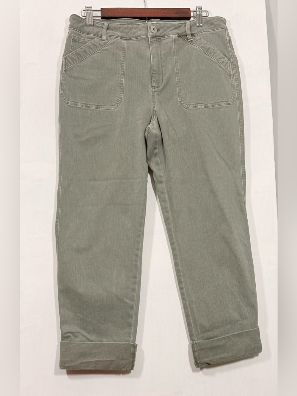 J. Jill Sage Green Denim Waistband Pants